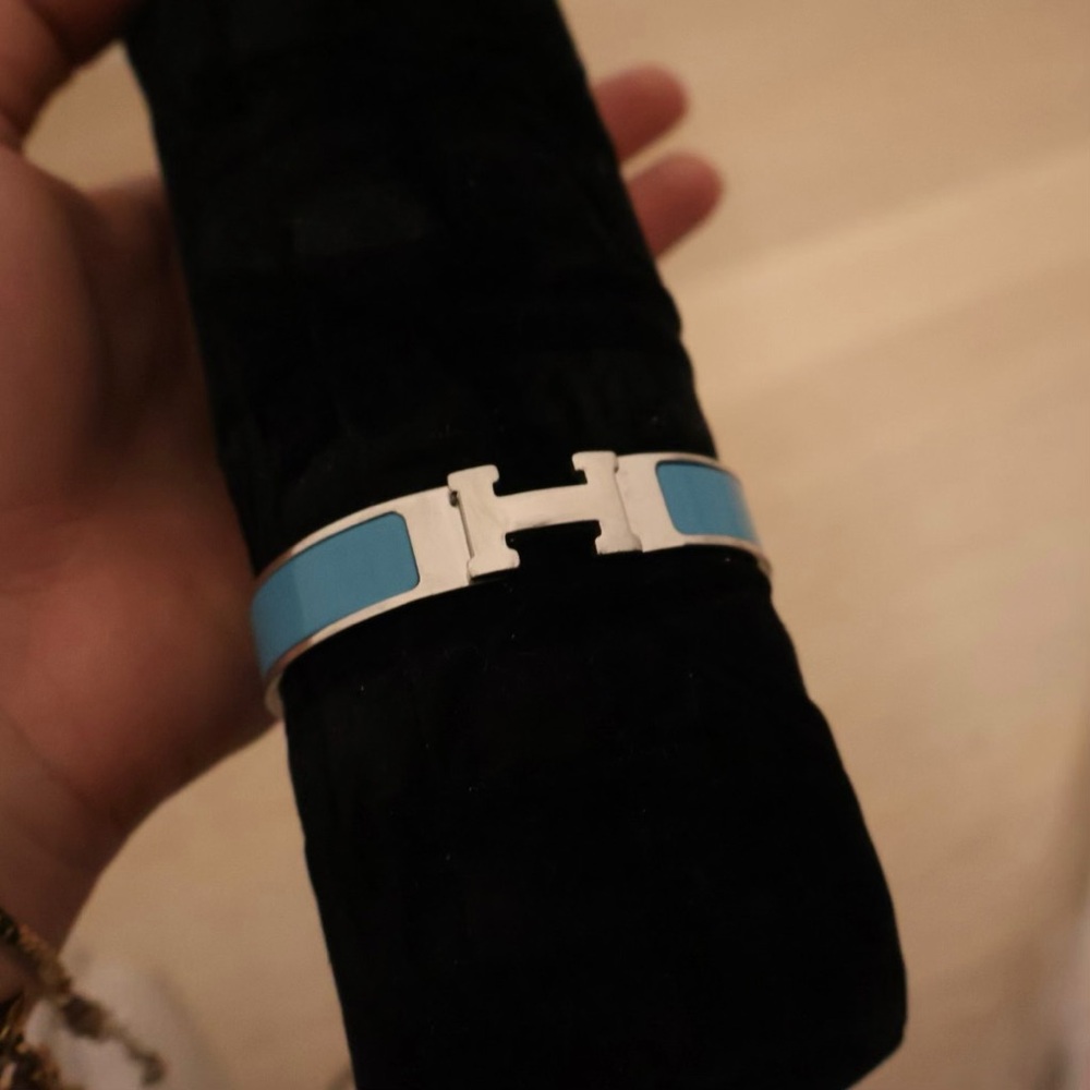 Hermes Clic H Bracelet - Blue and Silver